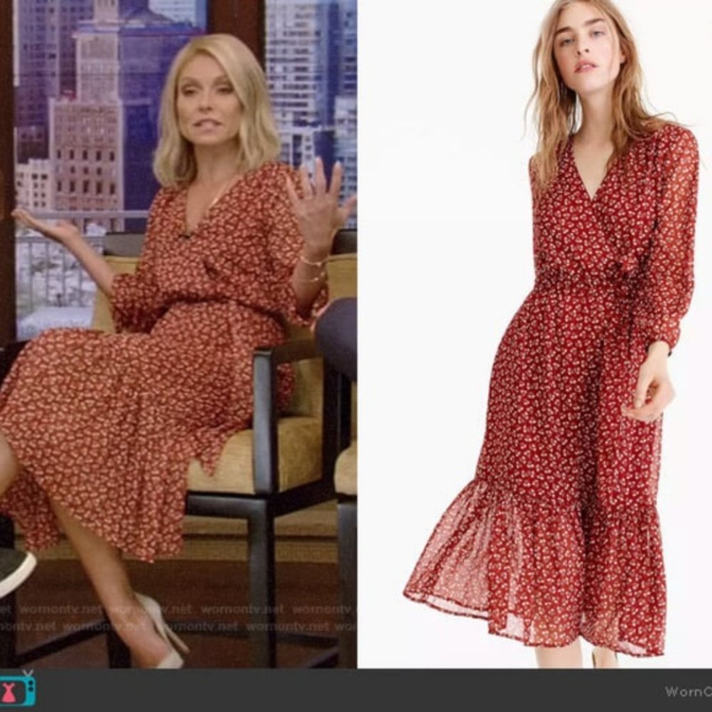 J. Crew Factory | Crinkle Midi Flounce Dress